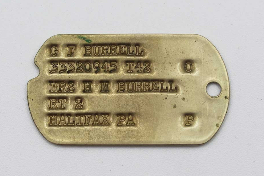 WW2 US Army NoK ID Tag – Halifax, PA T42 . FLU5031