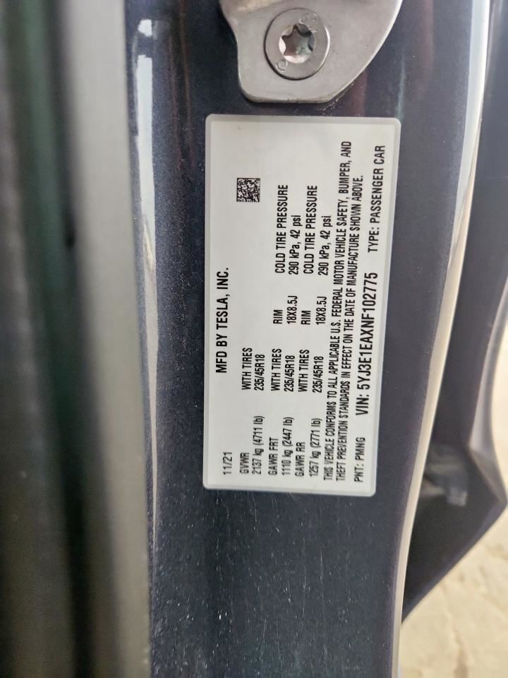 TESLA 3 2022 Windshield Mounted Camera/Projector 359743