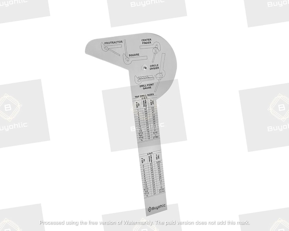 Multi Purpose Protractor Square Rule Centre Finder Drill Point Gauge