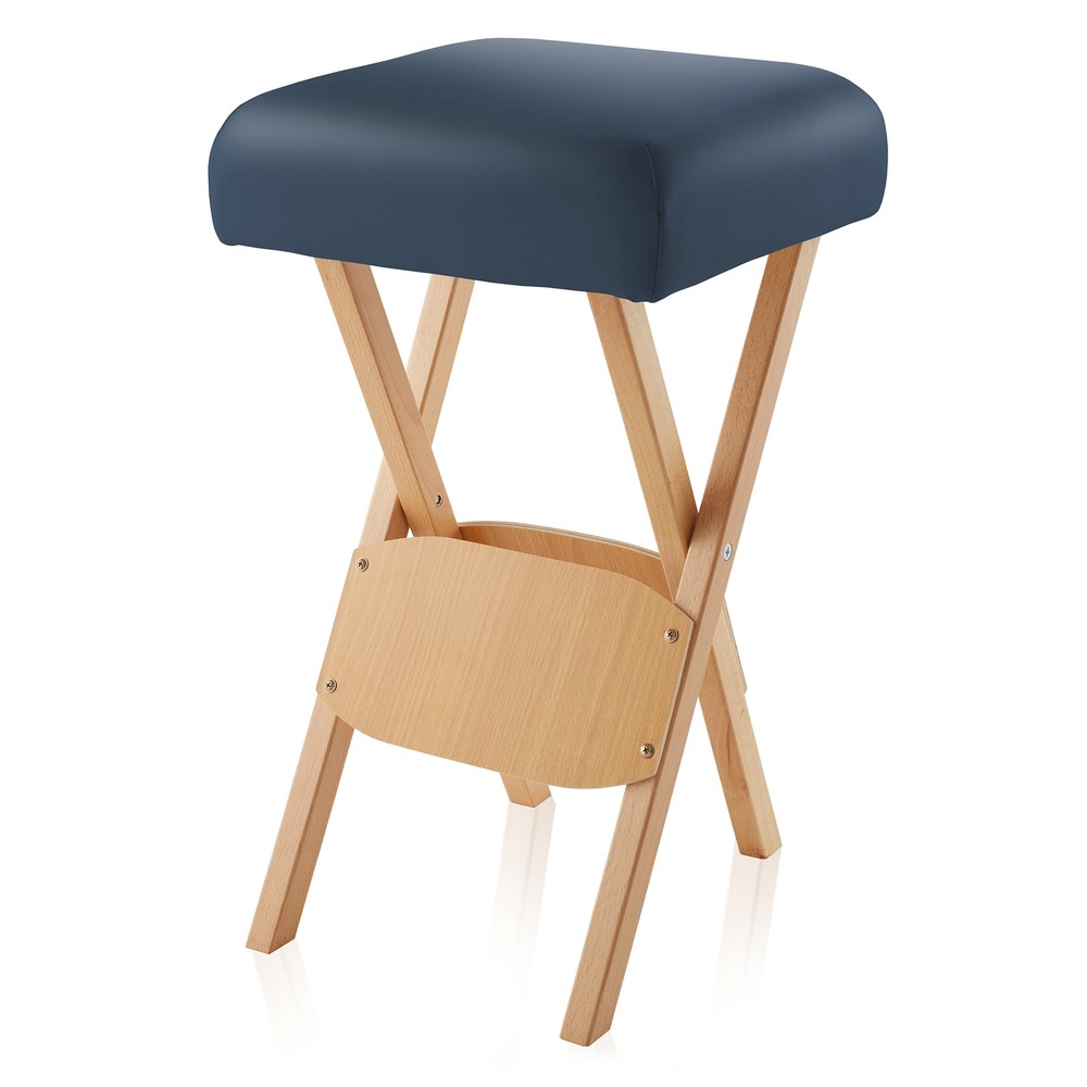 Portable Wood Folding Massage Stool - Blue