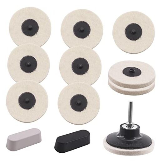 13Pcs 3" Compressed Wool Fabric Disc Felt Polishing Buffing Pads Wheels