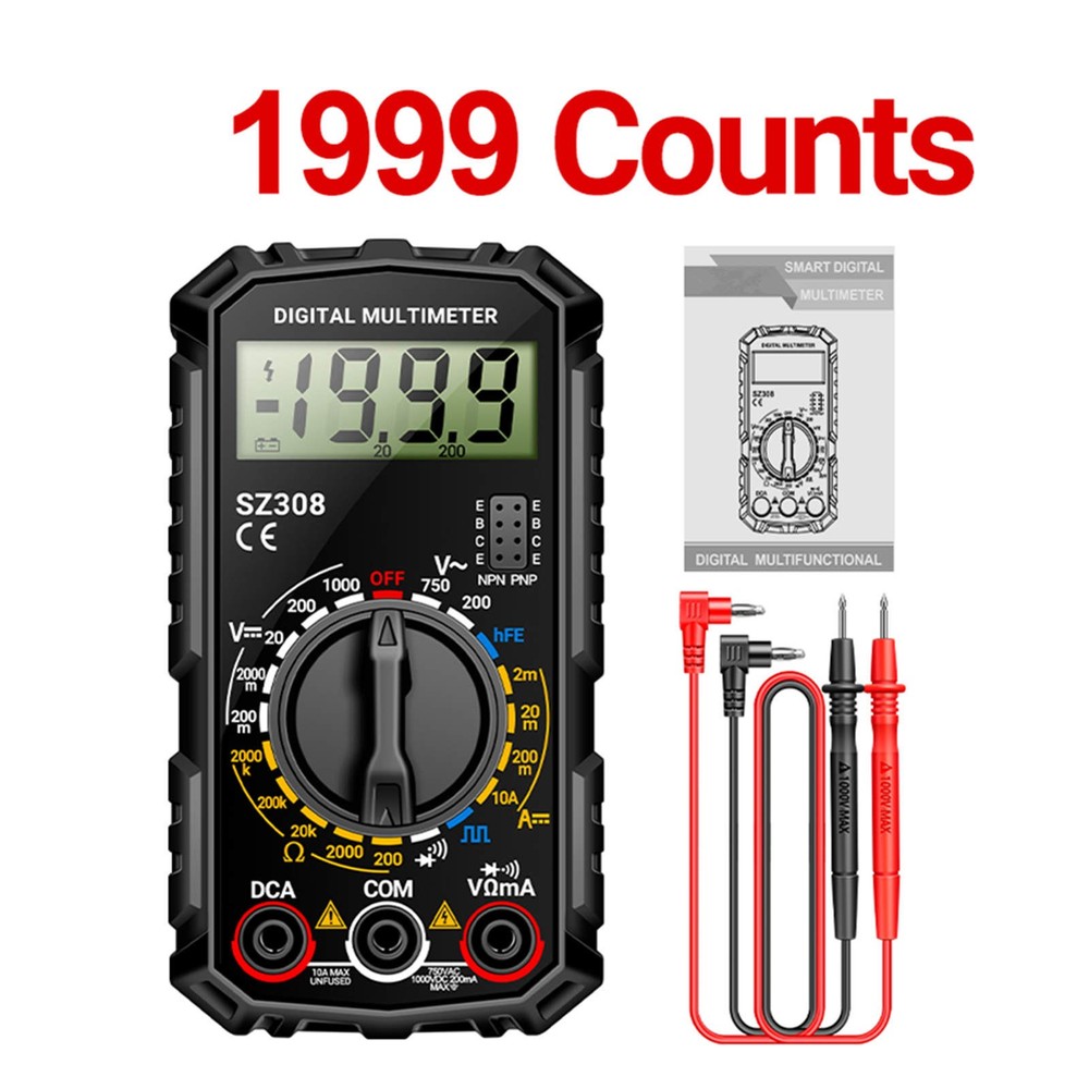 Digital Multimeter Voltmeter Ammeter Ohmmeter for AC DC Voltage Current Tester