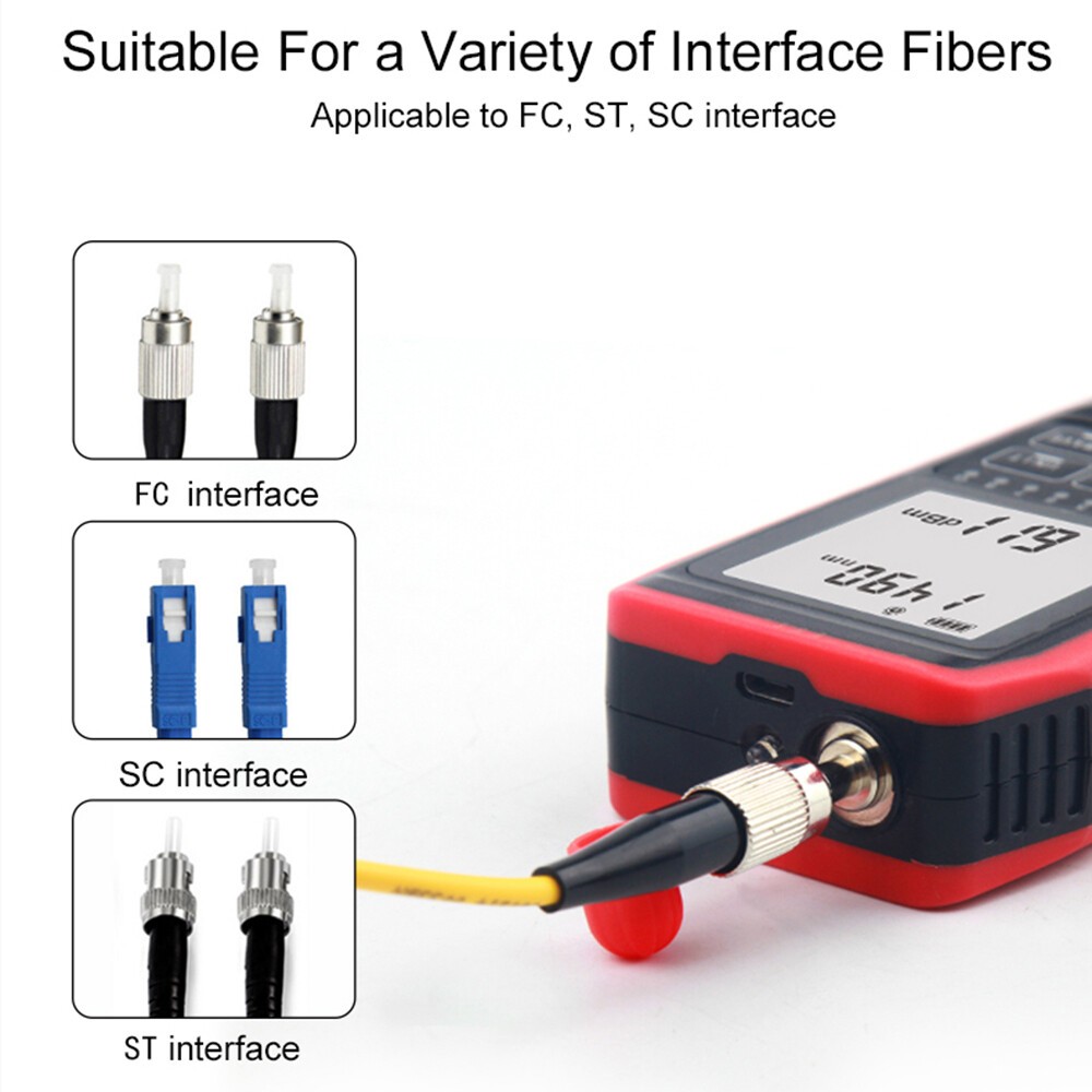 Network RJ45 Line Cable Tester Optical Power Meter Light Source & Li-ion Battery