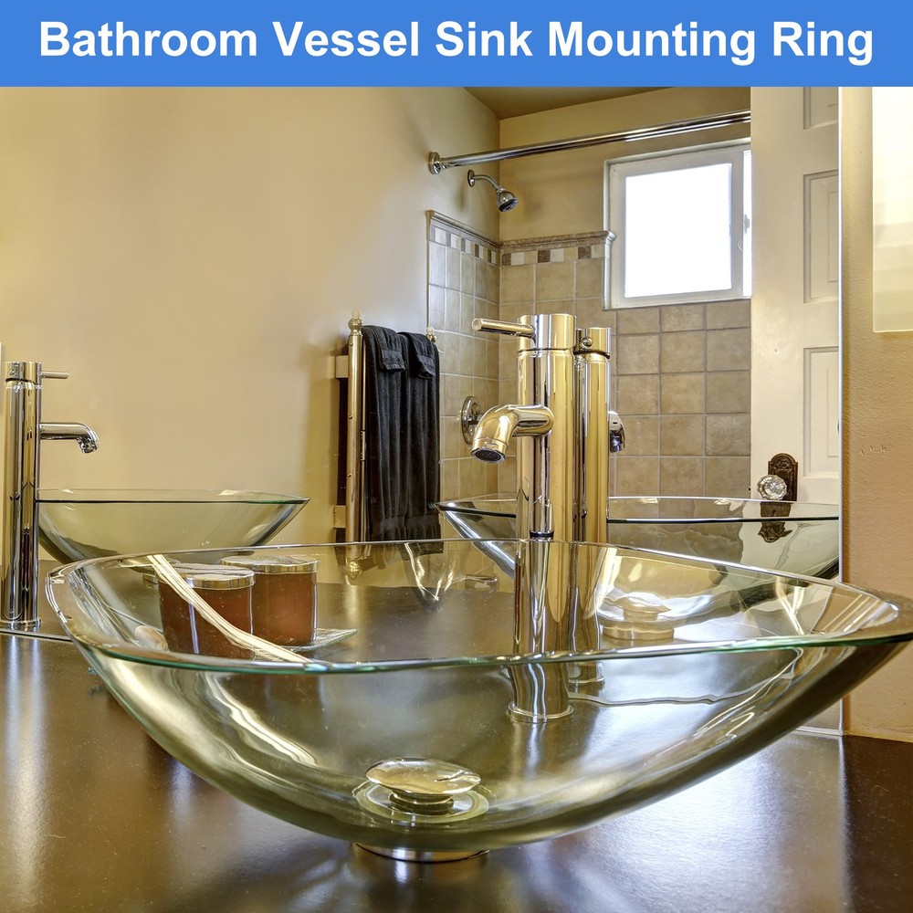 2Pcs Bathroom Sink Mounting Ring Plastic Sink Drain Mount Support Base Black