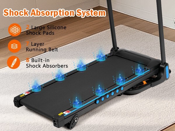 Incline Treadmill 3.0 HP Auto-Folding Type C USB Charge 10 MPH Bluetooth Speaker