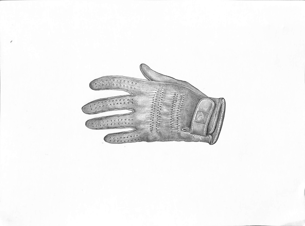 Brown Glove 2002 Graphite Drawing
