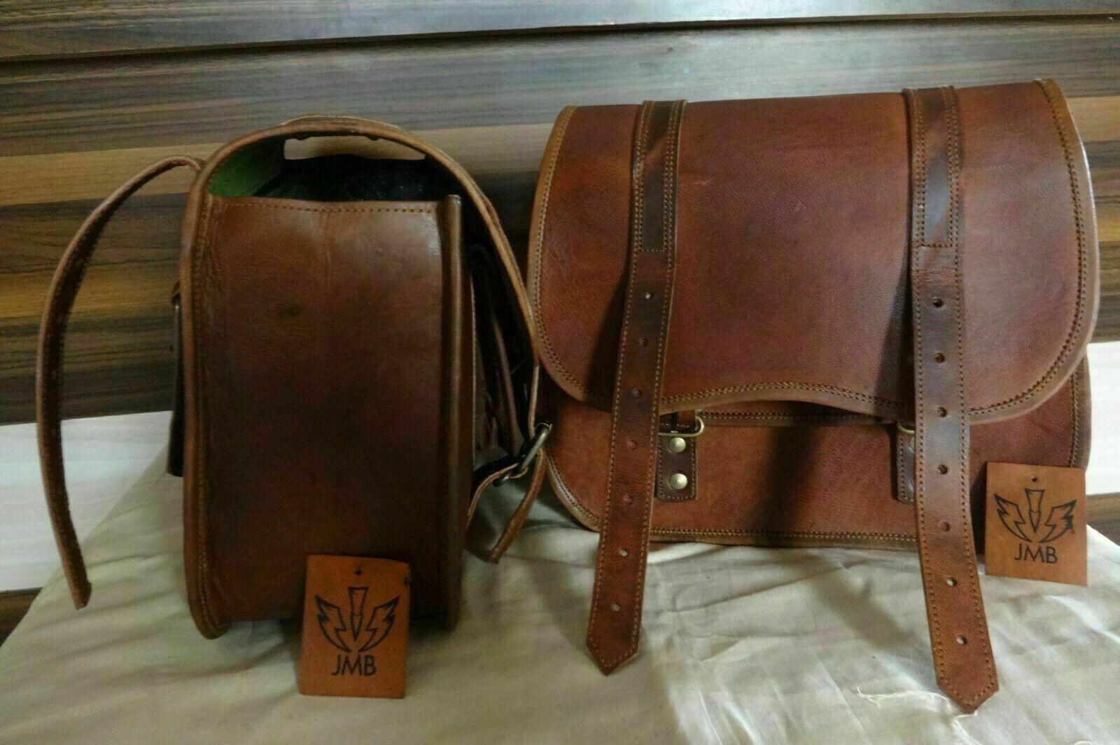 Saddlebags Motorcycle 2Bags Side Pouch Brown Leather Side Pouch Panniers Saddle