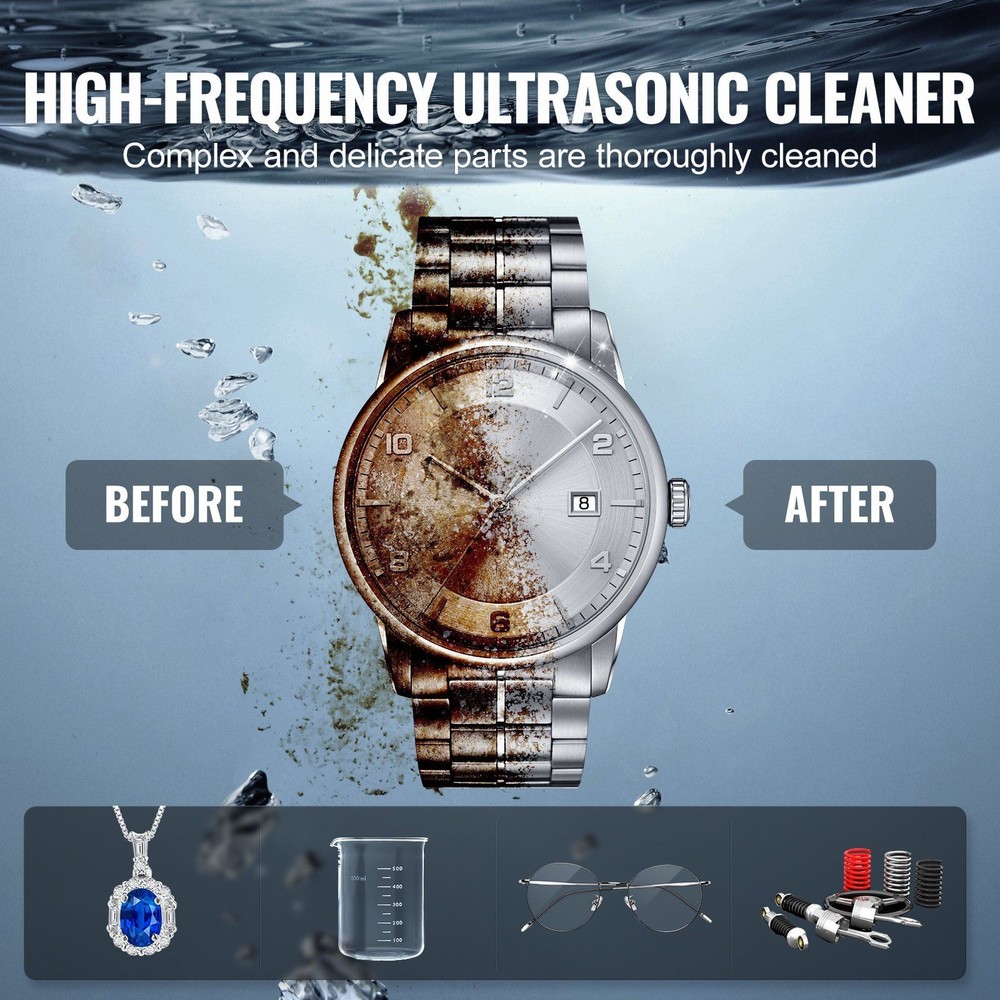 2L Multi-Function Ultrasonic Bath 40kHz Adjustable Heat Digital Panel