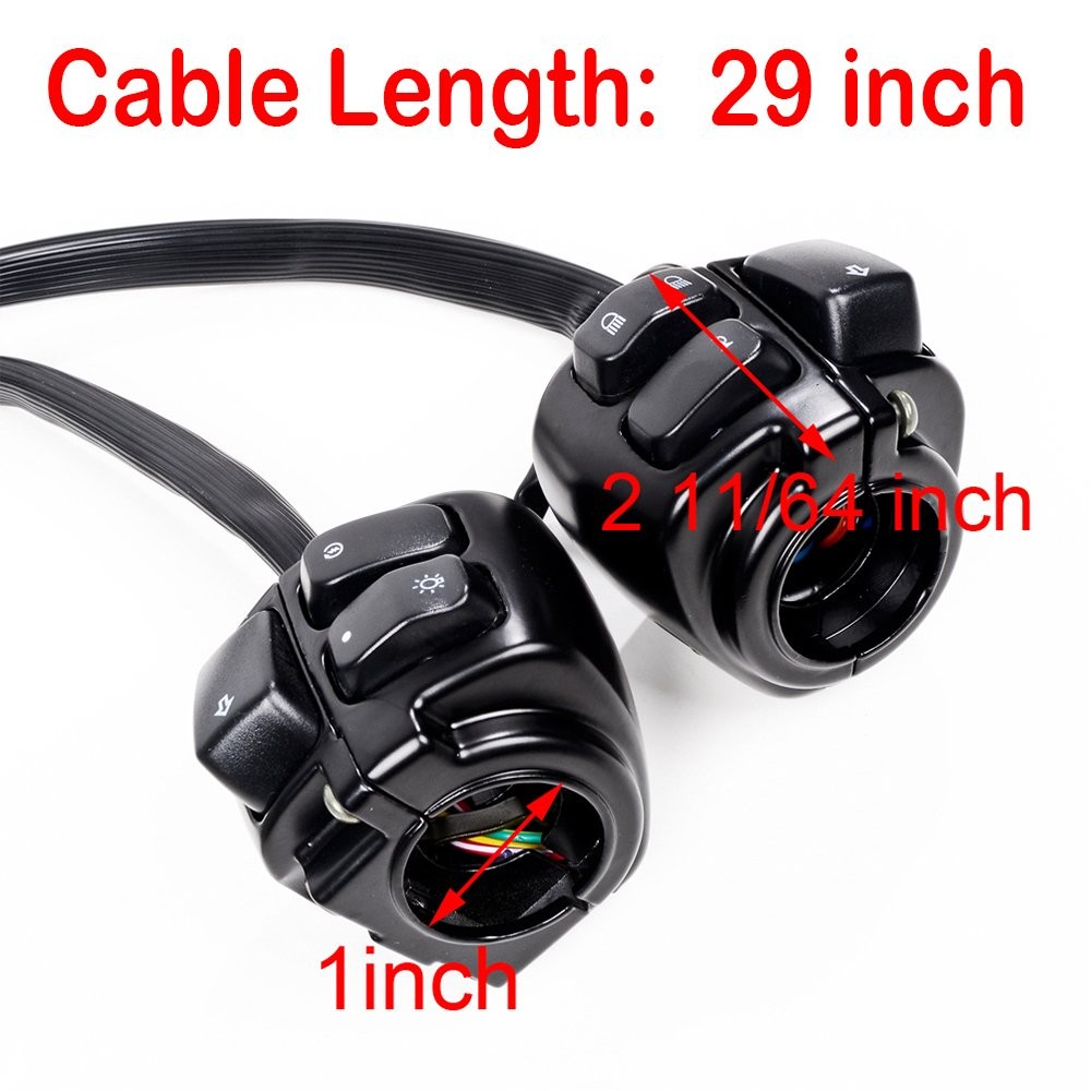 For Harley Black 1" Motorcycle Hand Grips + Brake Clutch Lever + Switch Controls