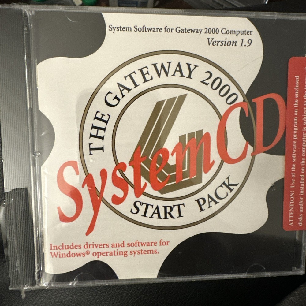 Gateway Starter Version 1.5 System CD 2000 PC Software Drivers Windows Operating