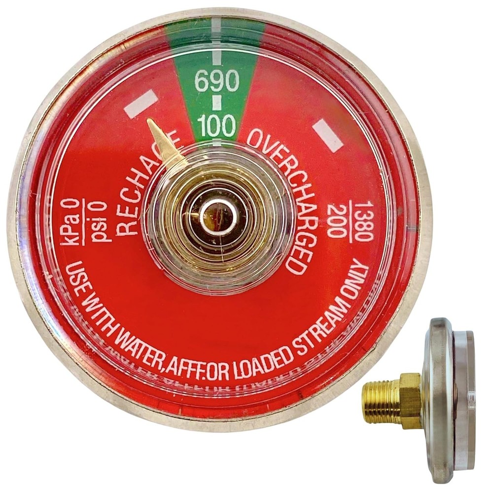 Durable 100 PSI Replacement Pressure Gauge for Fire Extinguishers