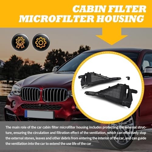 Pair Left and Right Cabin Filter Microfilter Housing Assembly Compatible with