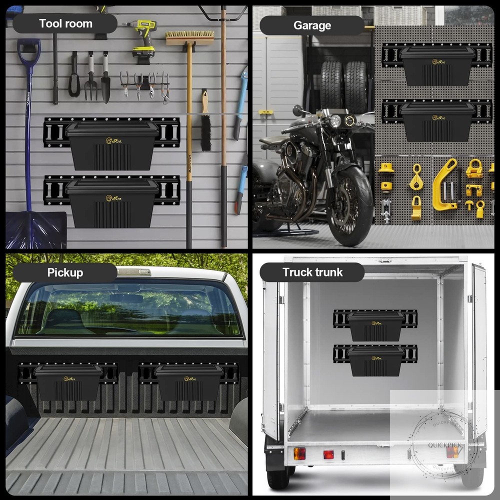 2 Pack E-Track Basket Storage Bin for E Track Accessories for Enclosed Trailer-