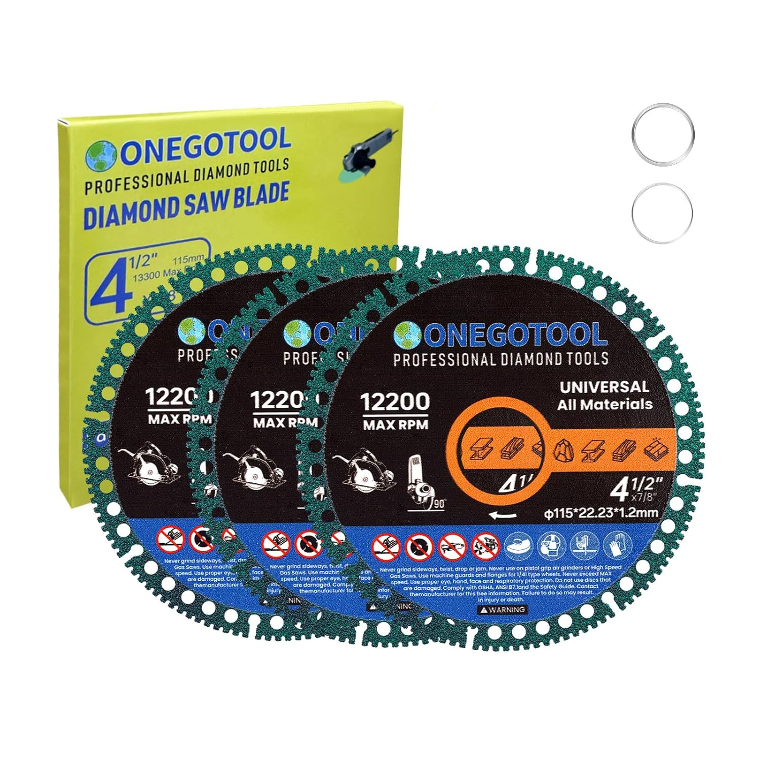 4-1/2 Inch Indestructible Cutting Discs for Angle Grinder 7/8" Blades Cut off Wh