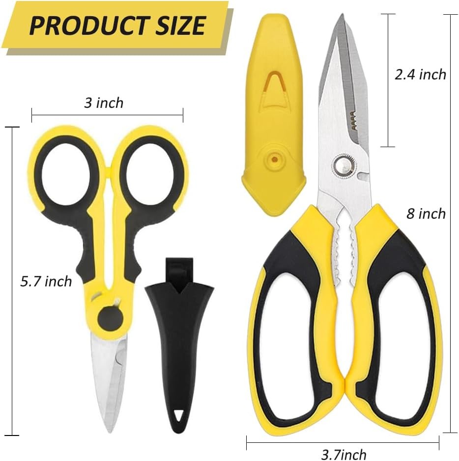 Heavy Duty Scissors, Sharp Scissors All Purpose with Yellow