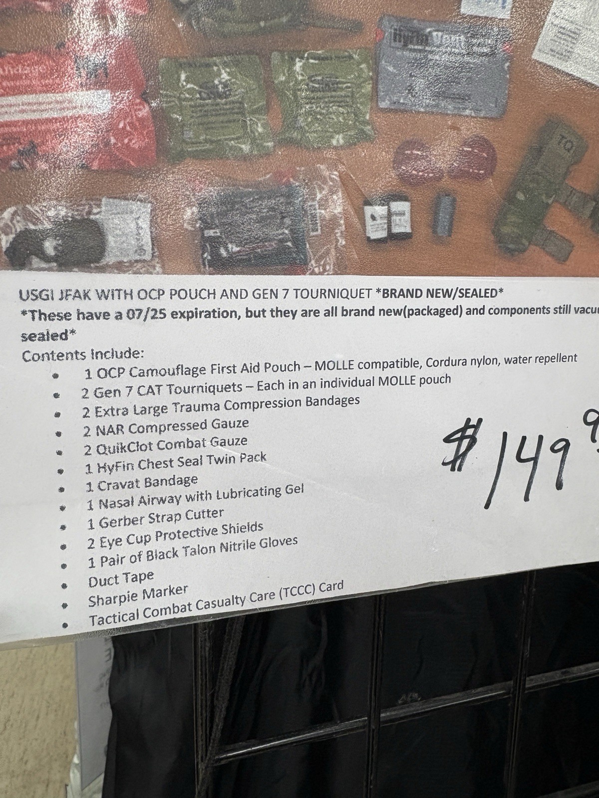 New In Package, USAF Joint First Aid Kit (JFAK) Complete With All Contents