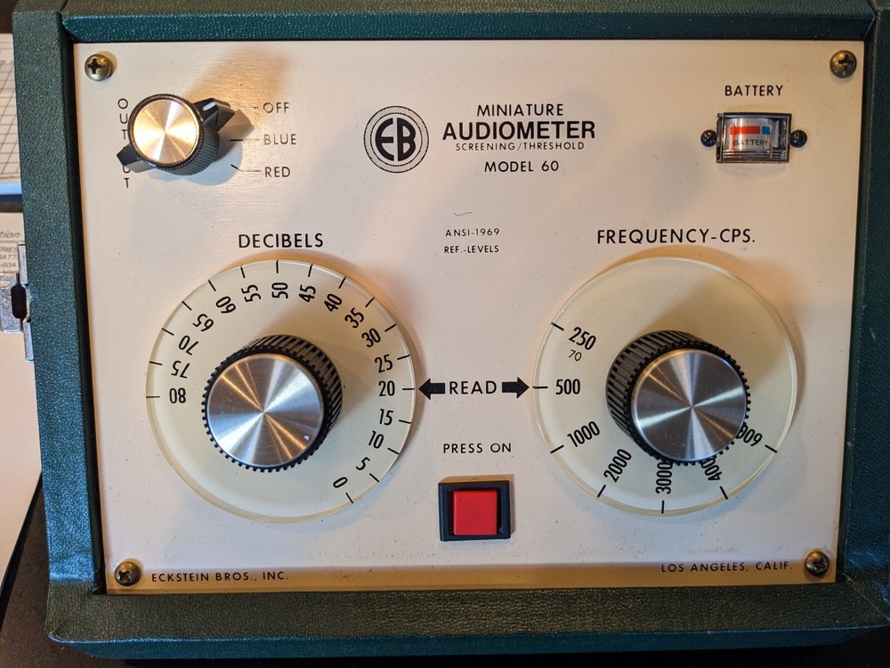Eckstein Bros Audiometer Model 60. Hearing Tester