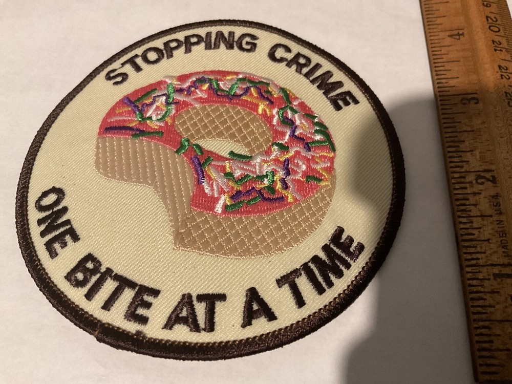 Stopping Crime One Bite At A Time Collectable  patch  new  Full Size