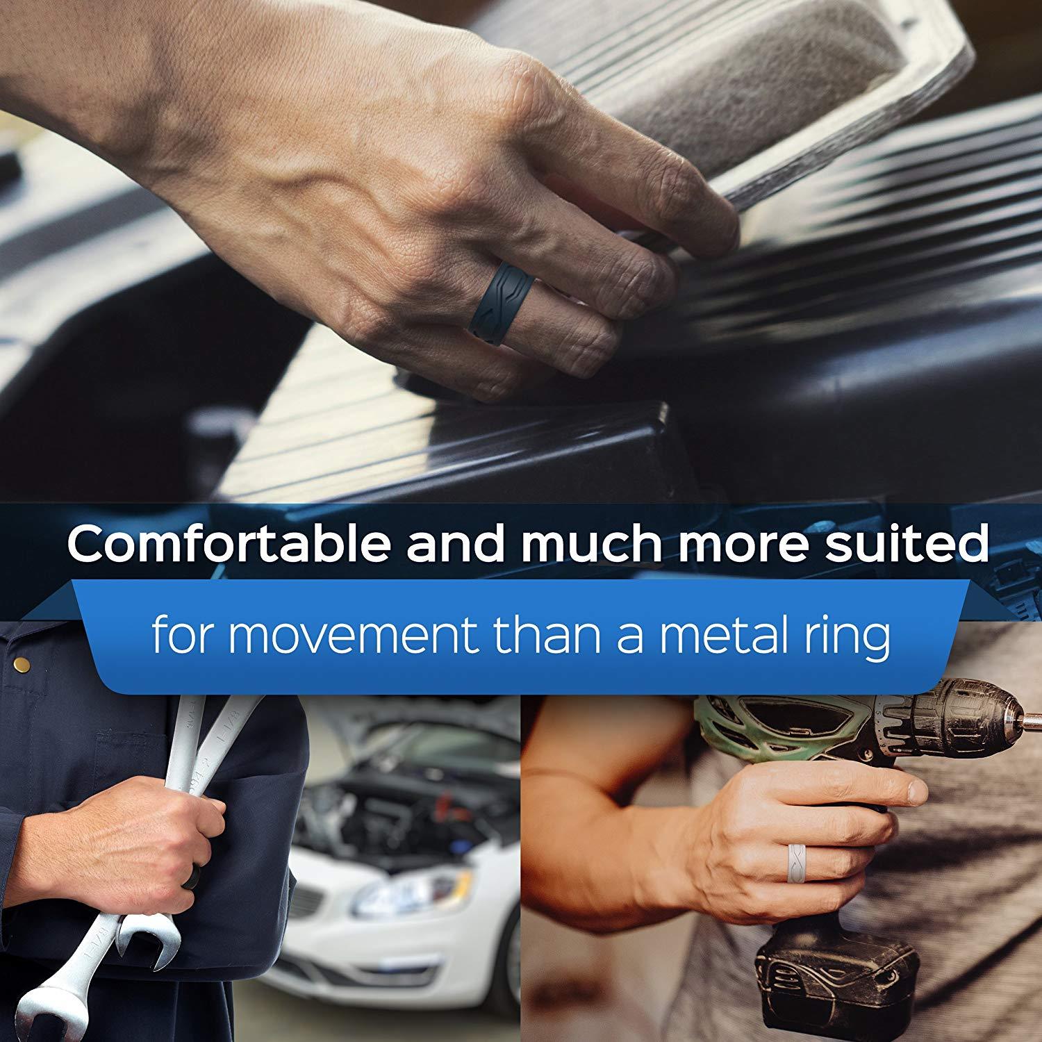 Silicone Rings for Men by RINFIT. 4Love Style. Soft & Comfortable Wedding Band