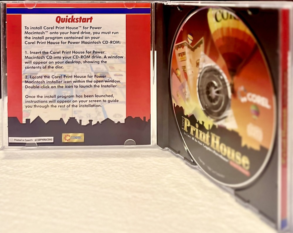 Vintage Corel PIRNT HOUSE Apple Macintosh Mac Graphics Software CD-ROM
