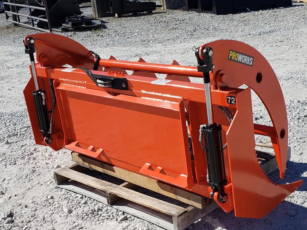 72" Brush Root Rake Clam Grapple Attachment Fits Skid Steer Tractor Quick Attach