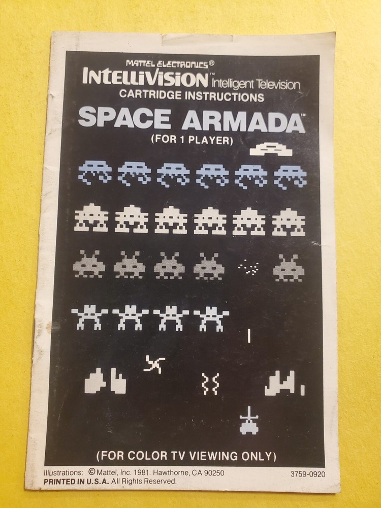 [MANUAL] IntelliVision Space Armada Instruction Booklet