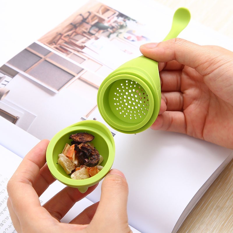 2PCS Tea Cup Filter Handle Creative Silicone Tea Strainer Loose Tea Steeper