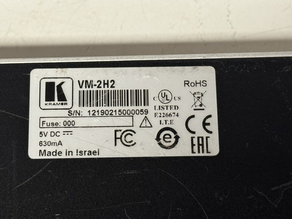 Kramer VM-2H2 4K HDMI 2.0 1:2 DA Distribution Amplifier