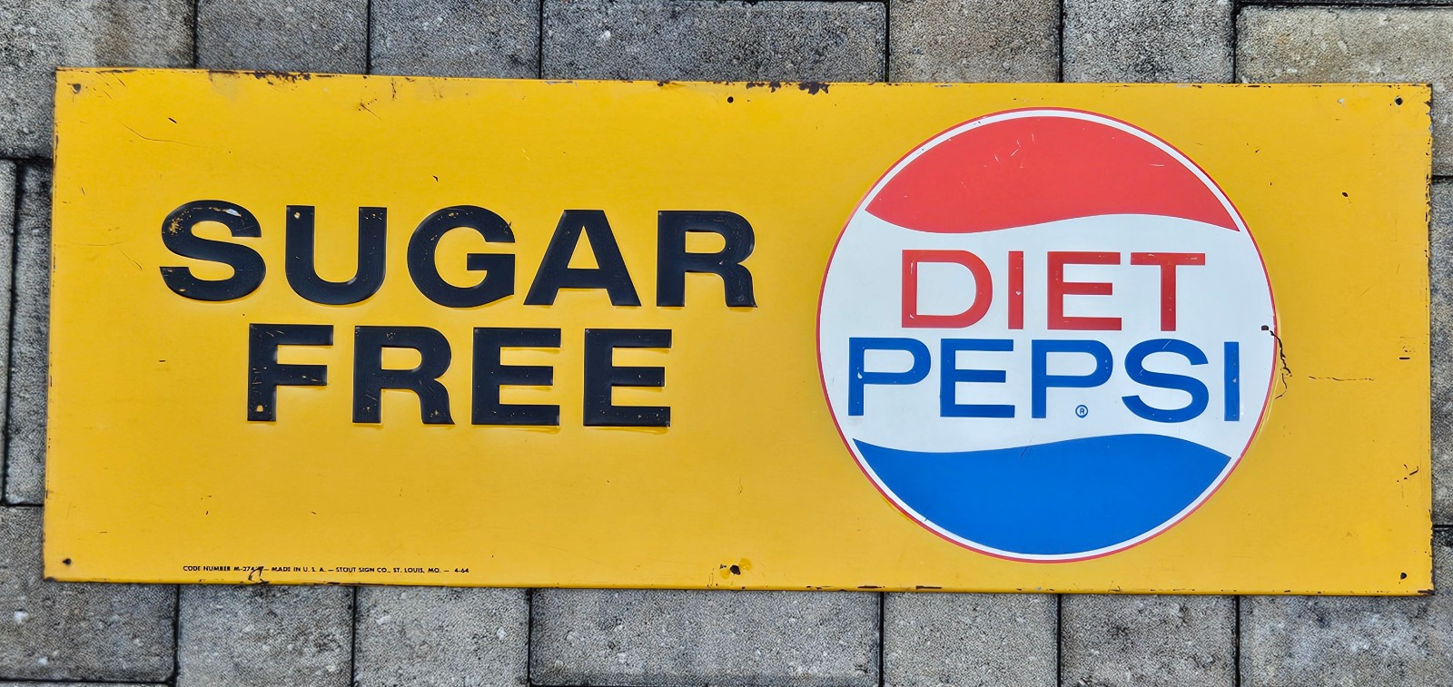 Pepsi Sugar Free Diet Pepsi 1964 Vintage Cola Sign