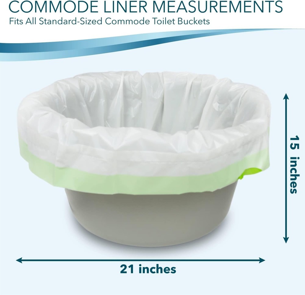 48-Pack Bedside Commode Liners | Universal Fit, Leak-Proof, Disposable Bags