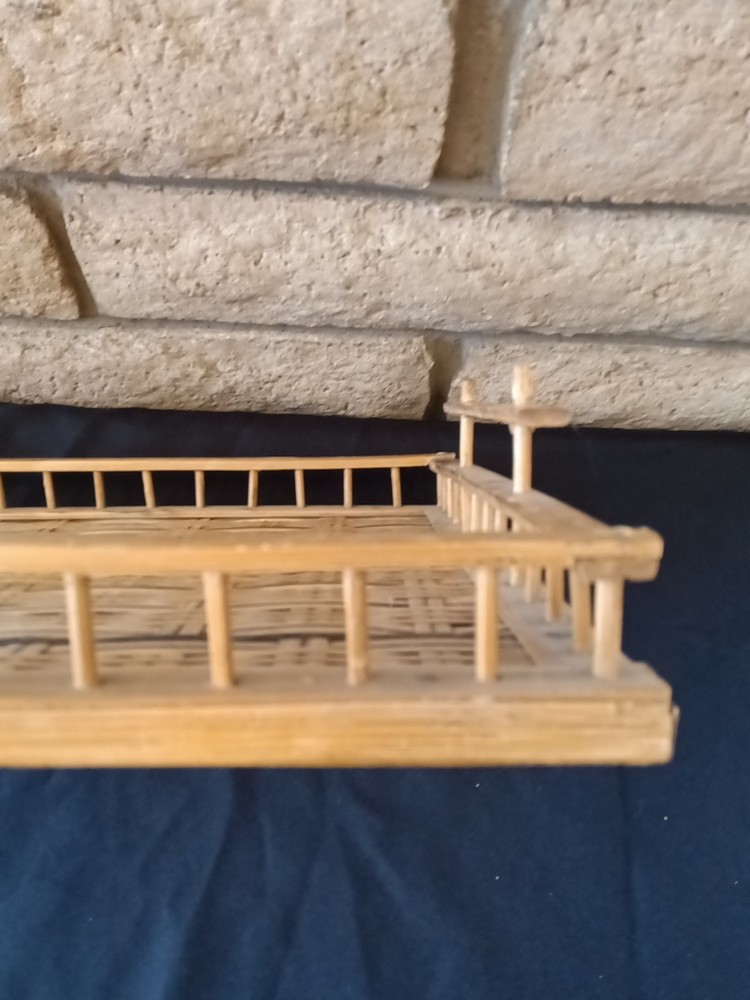 Bamboo Serving Tray Rectangular Sturdy Retro Tiki Barware MCM Boho