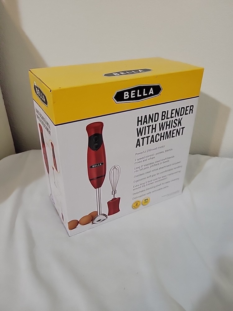 Bella Immersion Hand Blender Whisk Attachment 250W 2 Speed Controls Never Opened