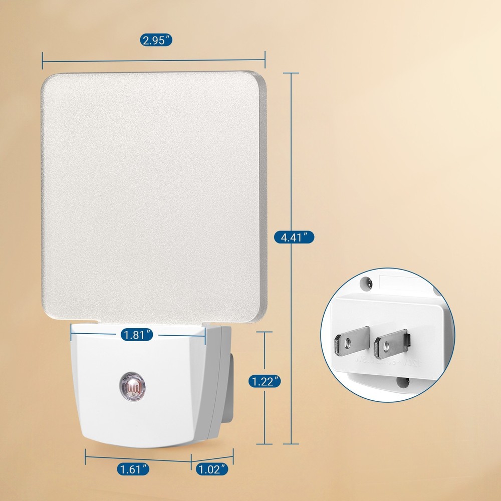 DEWENWILS Auto Dusk-to-Dawn Sensor,Plug in Night Light, LED Motion Sensor 4 Pack