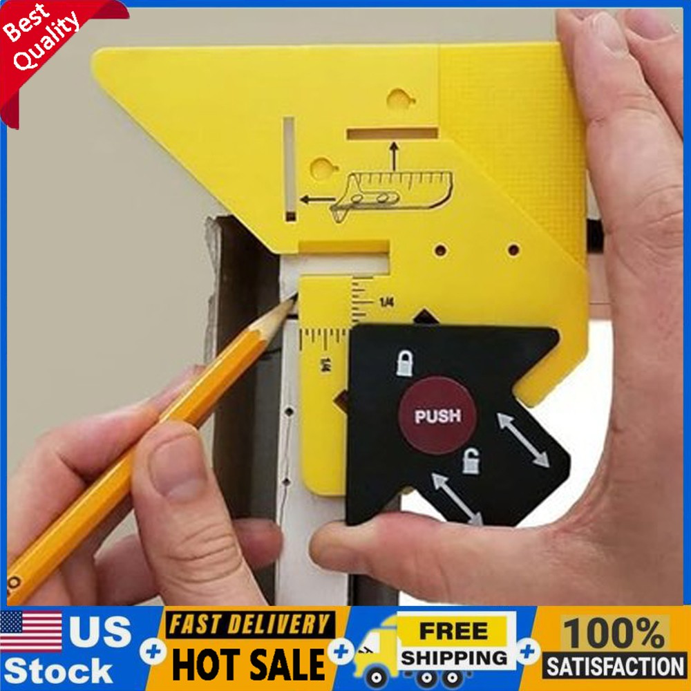 Trim Carpentry Aid, Precision Measuring & Miter Marking Tool KU
