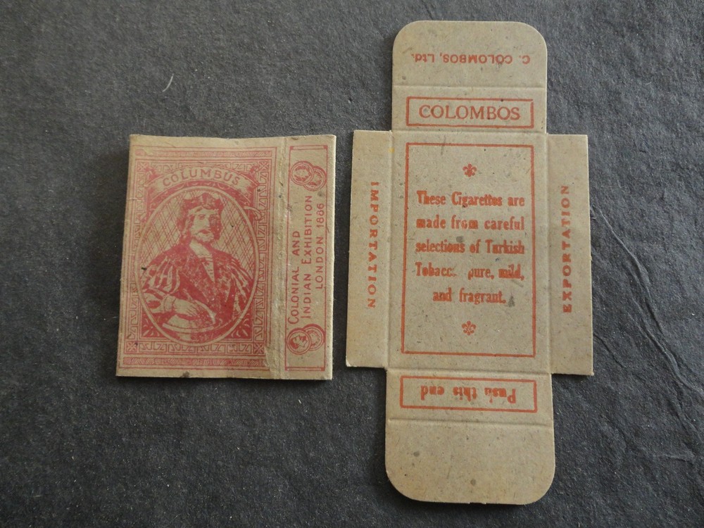 C.COLOMBOS OVERPRINT CIGARETTE PACKET