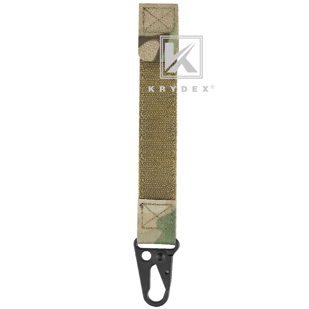 KRYDEX Tactical Hook Strap Clip Keychain Carabiner for MOLLE Belt/Tactical Vest