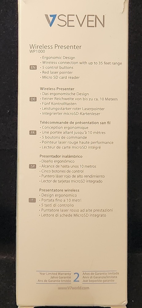 Seven Wireless Presenter Laser Pointer MicroSD Card Reader WP1000-24G