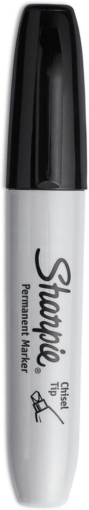 Chisel Tip Black Permanent Markers - Set of 4 for Bold, Lasting Marking