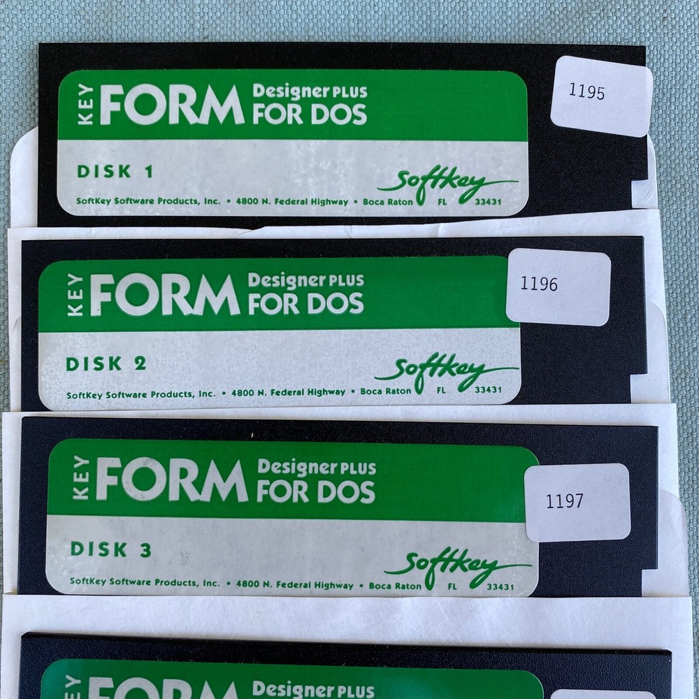 Software Softkey Form Designer Plus For DOS FontPac Computer 5.25” Floppy VTG