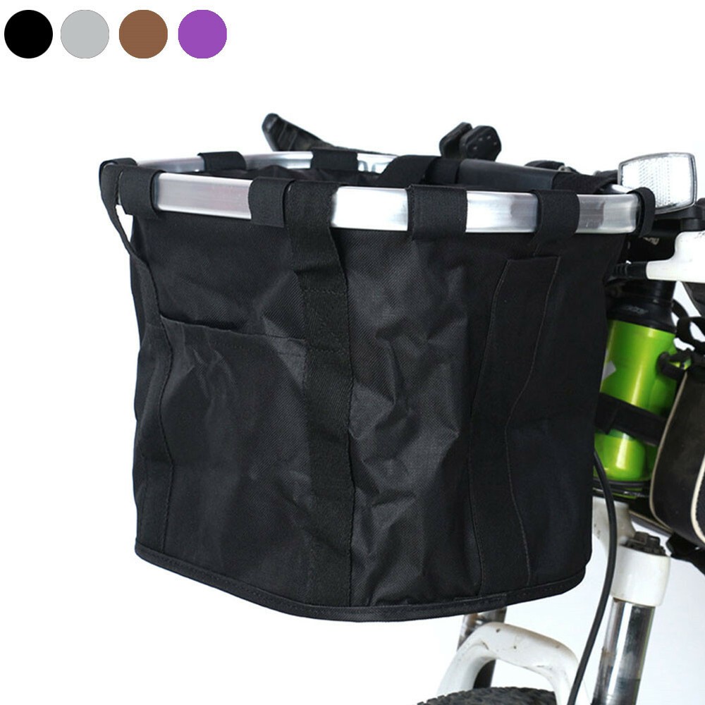 Multi Purpose Bicycle Basket Folding Remove Handlebar Metal Aluminum Frame Baske