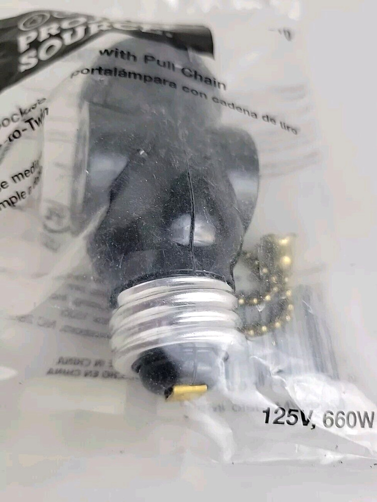 Brown SOCKET ADAPTER w/Pull Chain & 2 Side Outlets by Project Source® - NEW