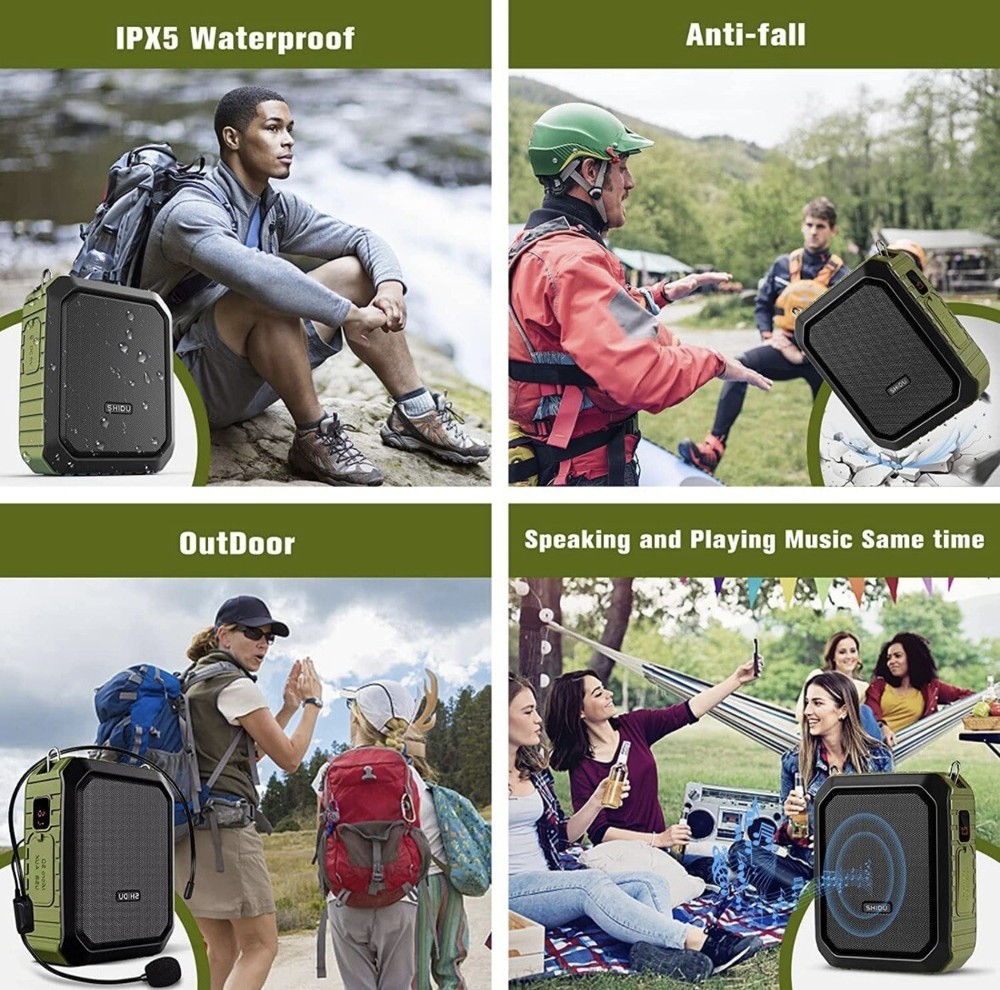 18W Wireless, Bluetooth, Water Resistant,Voice Amplifier Portable Headset Micro.
