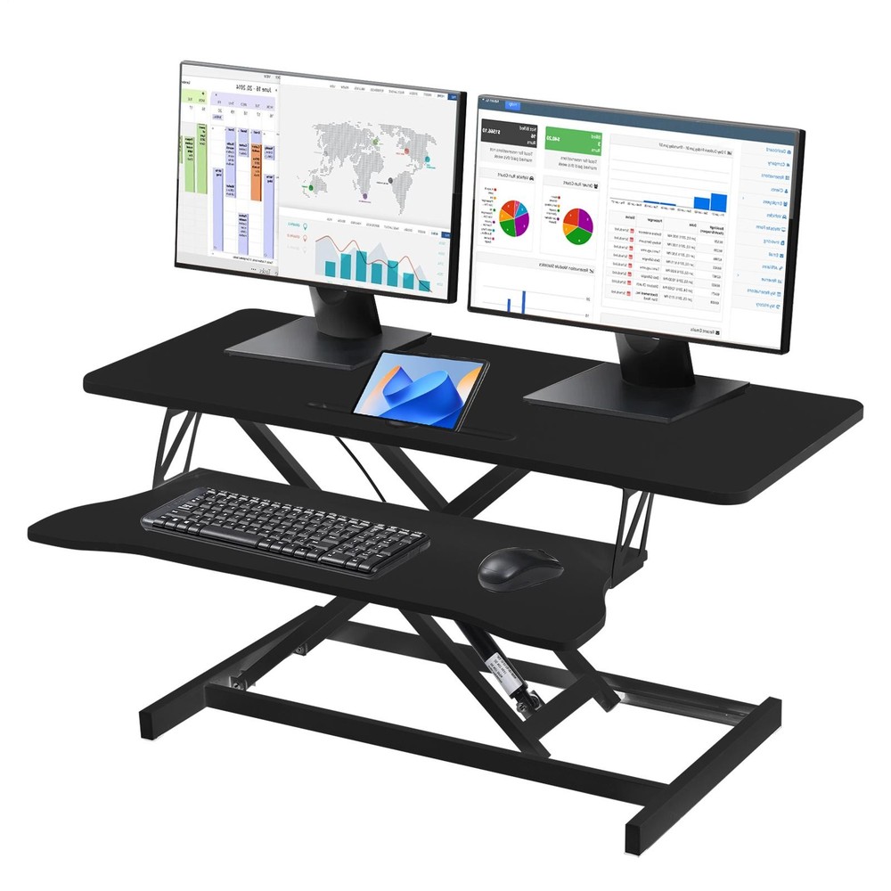 37" Height Adjustable Office Desk Riser Standing Desk Converter