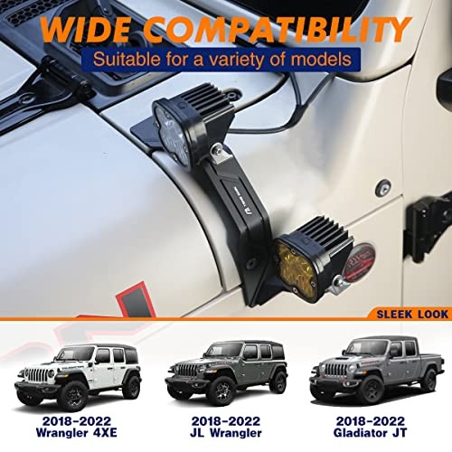 Dual A-Pillar Light Mounting - Windshield LED Light Brackets for Off Black-A