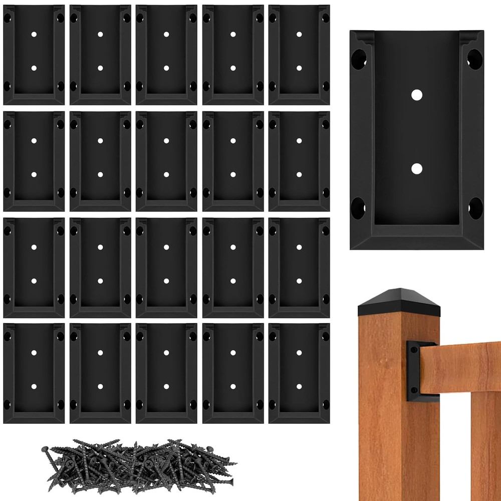 20Pcs Deck Railing Brackets Connectors for 2X4 Railing Wood Post with 120Pcs Woo