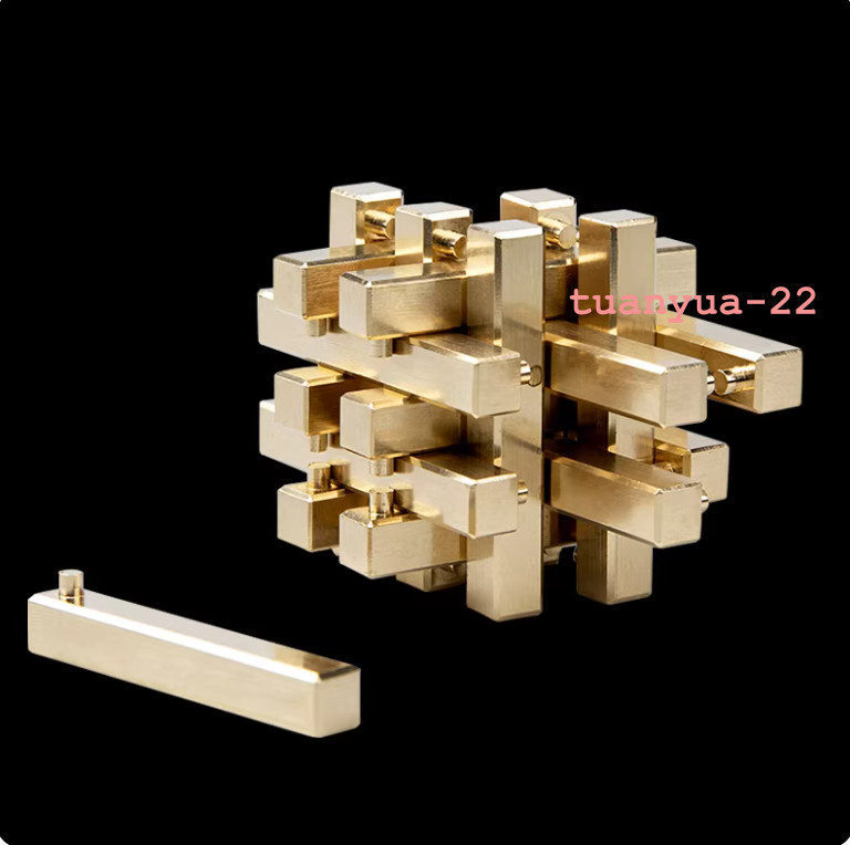 New Brass Intelligence Luban Lock Brain Teaser Educational Puzzle Magic Toy Tool