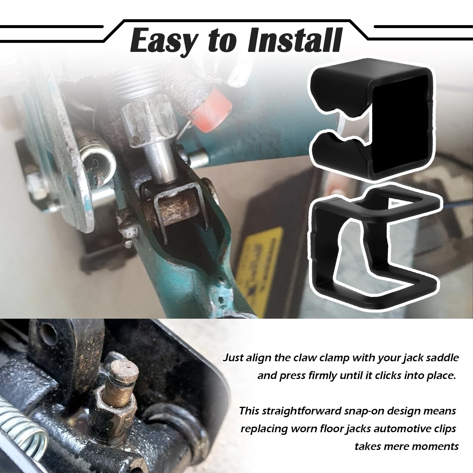 4PCS Floor Jack Parts with Ring Claw Clamps,Heavy 0.8*0.74*0.71 inch, Black