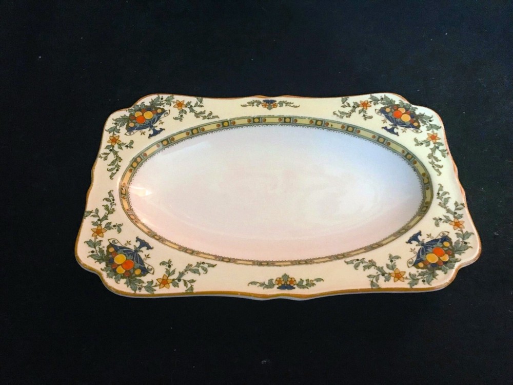 CROWN DUCAL A1476 RECTANGULAR RELISH TRAY C1920s-30s FRUIT PATTERN ENGLAND EXCON