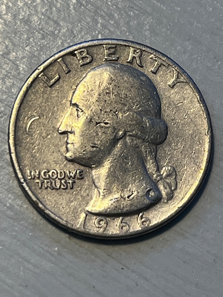 Extremely Rare 1966 Washington Quarter with Doubling Error, no mint mark