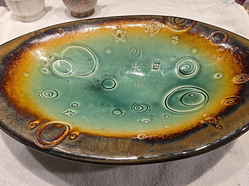 Vintage Handcrafted Pottery Appetizer Tray